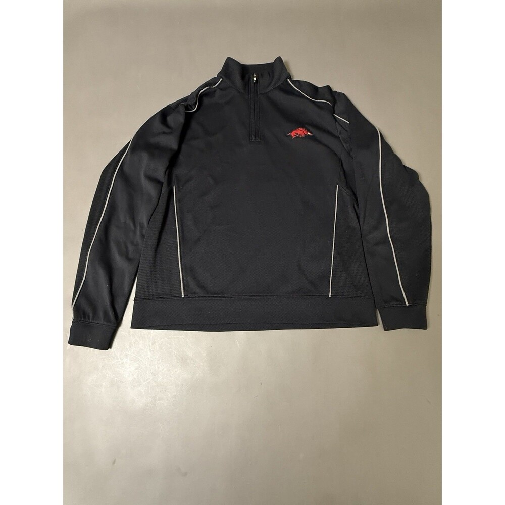 Men’s Cutter & Buck Arkansas Razorbacks Pullover Jacket Medium Black 1/4 Zip